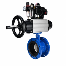 Затвор дисковый поворотный WBV1331E-2W-F-H Ду100 Ру16 фланцевый, корпус - чугун GGG40, диск - нержавеющая сталь 304, уплотнение - EPDM, с пневмоприводом PA-DA-105-1, 4M310-08 DC24V, APL-410N EX и AFC2000