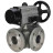 Кран шаровой BV3232P(4pc)-FP-3WL-F Ду100 Ру16 полнопроходной трехходовой, фланцевый, корпус - нержавеющая сталь SS316, с пневмоприводом PA-DA-105-1 двойного действия и пневмораспределителем 4M310-08 AC220V в Алматы
