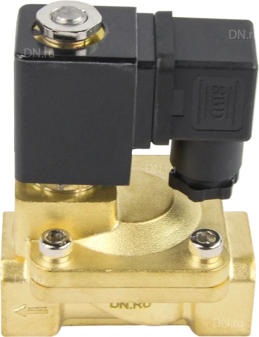 Клапан электромагнитный VS400-ET-NC-24VDC 1 1/4″ Ду32 Ру16, соленоидный двухходовой, корпус - латунь, уплотнение - EPDM, резьбовой, нормально-закрытый, пилотный, катушка - 24В в Алматы