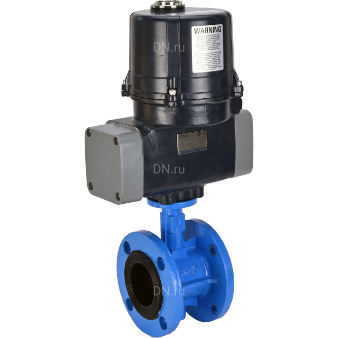 Затвор дисковый поворотный WBV1331E-2W-F-H Ду150 Ру16 фланцевый, корпус - чугун GGG40, диск - нержавеющая сталь 304, уплотнение - EPDM, с электроприводом четвертьоборотным QTSA-N-030EM-O0-220VAC с пружинным возвратом в Алматы
