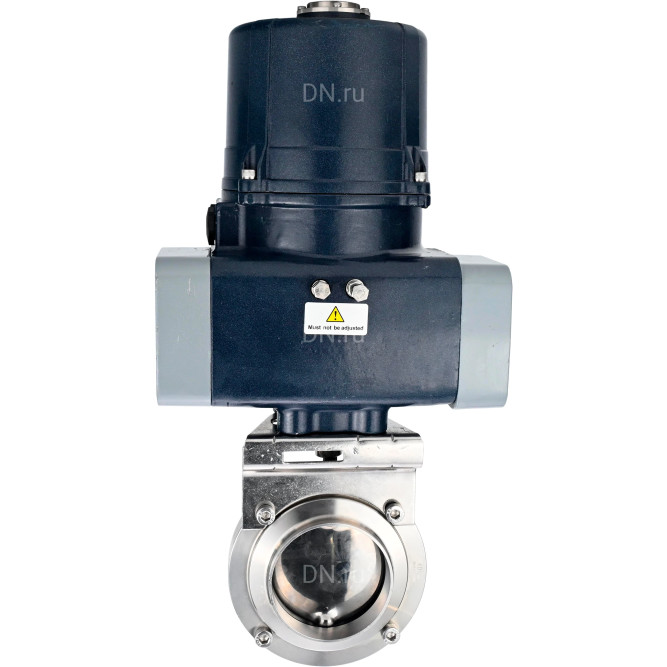 Затвор дисковый поворотный WBV3131E-2W-W-H Ду80 Ру10 под приварку, корпус - пищевая нерж. сталь AISI 304, диск - нерж. сталь AISI 304, уплотнение - EPDM, с электроприводом четвертьоборотным QTSA-N-003EM-O0-220VAC с пружинным возвратом в Алматы