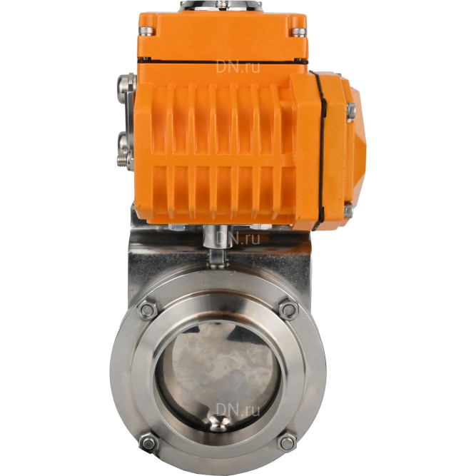Затвор дисковый поворотный WBV3131E-2W-W-H Ду50 Ру10 под приварку, корпус - пищевая нержавеющая сталь 304, уплотнение - EPDM, с электроприводом QT-N-005EM-A1-220VAC-У1 c датчиком обратной связи и входным управляющим сигналом 4-20мА HARK в Алматы