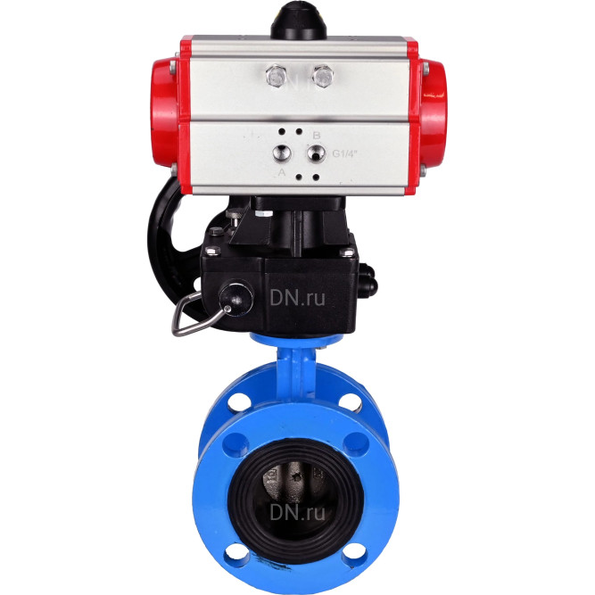 Затвор дисковый поворотный WBV1313E-2W-F-H Ду200 Ру16 фланцевый, корпус - чугун GGG40, диск - чугун GGG40, уплотнение - EPDM, с пневмоприводом PA-DA-140 и ручным дублером MON2-450-T28-ISO в Алматы