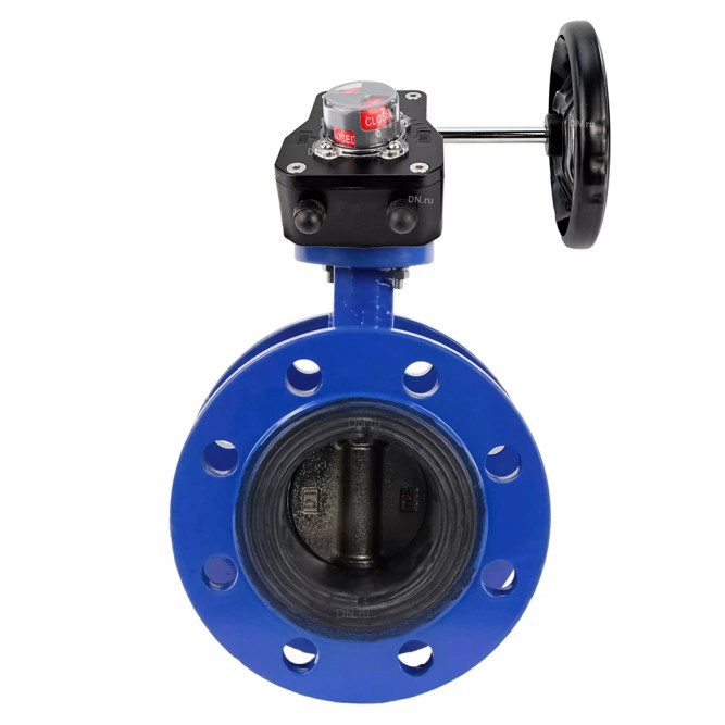 Затвор дисковый поворотный WBV1331E-2W-F-H Ду100 Ру16 фланцевый, корпус - чугун GGG40, диск - нержавеющая сталь 304, уплотнение - EPDM, с редуктором HGB RQN1-180Z в Алматы