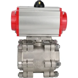Кран шаровой BV3232P(3pc)-FP-SW-ISO-H Ду65 Ру63 полнопроходной, корпус - нержавеющая сталь SS316, под приварку, с пневмоприводом PA-DA-105, пневмораспределителем 4M310-08 AC220V