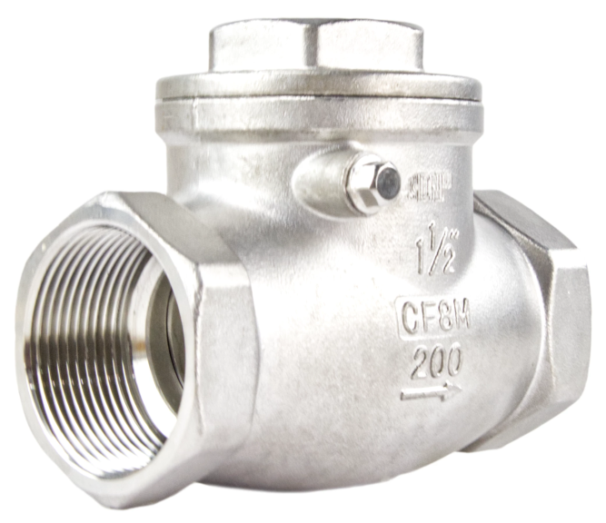 Клапан обратный VC3232P-T 2″ 1/2 Ду65 Ру16 муфтовый, поворотный, корпус - нержавеющая сталь, диск - нержавеющая сталь, уплотнение - PTFE в Алматы