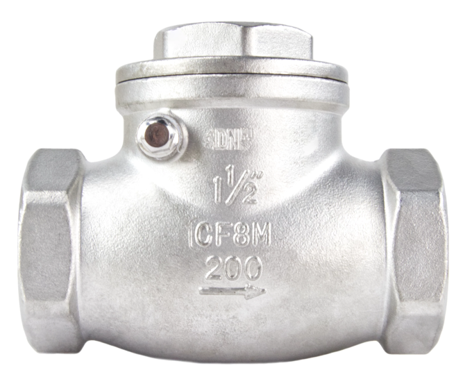 Клапан обратный VC3232P-T 2″ 1/2 Ду65 Ру16 муфтовый, поворотный, корпус - нержавеющая сталь, диск - нержавеющая сталь, уплотнение - PTFE в Алматы