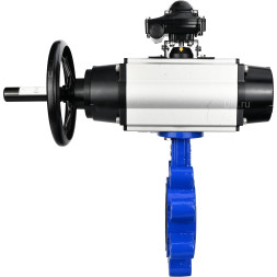 Затвор дисковый поворотный WBV1616E-2W-Fb-H Ду150 Ру16 LUG корпус - чугун QT450, диск - чугун QT450, уплотнение - EPDM, с пневмоприводом PA-DA-105-1, пневмораспределителем 4M310-08 AC220V и БКВ APL-210N