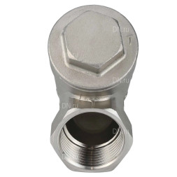 Клапан обратный VCSY3131P-T 3/8″ Ду10 Ру40 Y-образный, резьбовой, пружинный, корпус - нержавеющая сталь 304, диск - нержавеющая сталь 304, уплотнение - PTFE