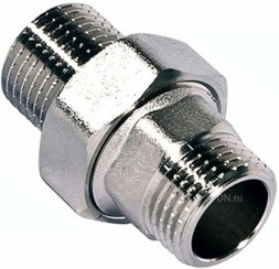 Соединение разъемное (американка) А-304-НР-НР-PTFE 1″ Ду25 Ру20 с уплотнением под гайкой по плоскости, корпус - нержавеющая сталь AISI 304, присоединение - наружная/наружная резьба, тип резьбы - BSPT