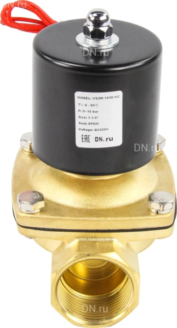 Клапан электромагнитный VS100-ET-NC-24VAC 1 1/4″ Ду32 Ру10 прямого действия двухходовой, корпус - латунь, присоединение - внутренняя резьба, уплотнение - EPDM, нормально-закрытый, катушка - 24 В AC в Алматы