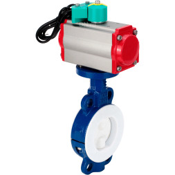 Затвор дисковый поворотный WBV3434Pf-2W-Fb-R Ду150 Ру16 корпус - углеродистая сталь WCB, диск - углеродистая сталь WCB, футерованный PTFE, уплотнение - PTFE, с PA-DA-105, 4M310-08 DC24V и ALS200D
