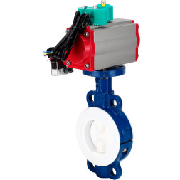 Затвор дисковый поворотный WBV3434Pf-2W-Fb-R Ду150 Ру16 корпус - углеродистая сталь WCB, диск - углеродистая сталь WCB, футерованный PTFE, уплотнение - PTFE, с PA-DA-105, 4M310-08 DC24V и ALS200D