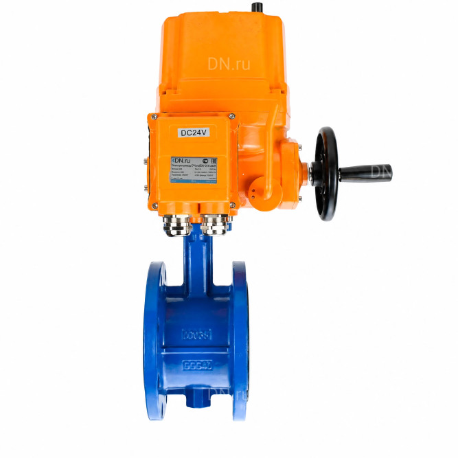 Затвор дисковый поворотный WBV1331E-2W-F-H Ду125 Ру16 фланцевый, корпус - чугун GGG40, диск - нержавеющая сталь 304, уплотнение - EPDM, с электроприводом QT-EX-030M-O2-220VAC-У1 с моментной муфтой 220В в Алматы