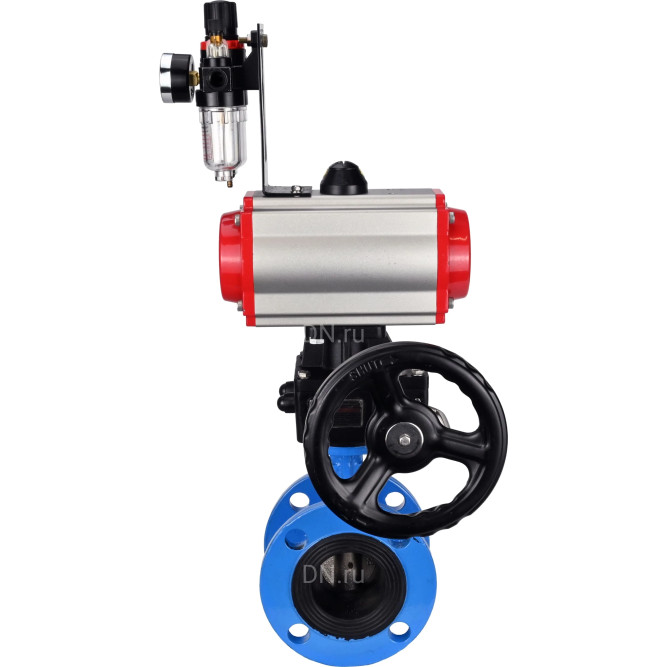 Затвор дисковый поворотный WBV1313E-2W-F-H Ду125 Ру16 фланцевый, корпус - чугун GGG40, диск - чугун GGG40, EPDM, с пневмоприводом PA-DA-130, пневмораспределителем 4M310-08 AC220V, ручным дублером MON1-250-T26-ISO и БПВ AFC2000 в Алматы