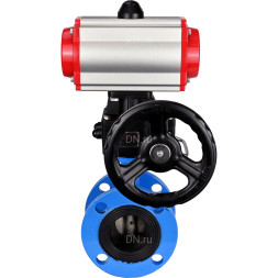 Затвор дисковый поворотный WBV1313E-2W-F-H Ду50 Ру16 фланцевый, корпус - чугун GGG40, диск - чугун GGG40, уплотнение - EPDM, с пневмоприводом PA-DA-105 и ручным дублером MON1-250-T26-ISO