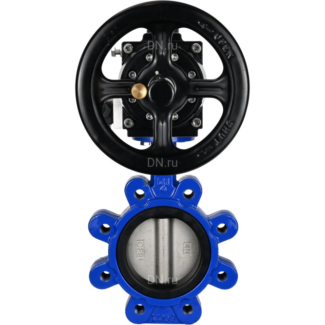 Затвор дисковый поворотный WBV1631E-2W-Fb-H Ду125 Ру16 LUG корпус - чугун QT450, диск - нержавеющая сталь 304, уплотнение - EPDM, с пневмоприводом PA-DA-105-1 и пневмораспределителем 4M310-08 DC24V в Алматы