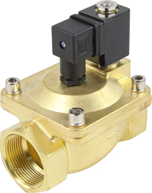 Клапан электромагнитный VS400-ET-NC-24VDC 2″ Ду50 Ру16, соленоидный двухходовой, корпус - латунь, уплотнение - EPDM, резьбовой, нормально-закрытый, пилотный, катушка - 24В в Алматы