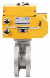 Кран шаровой BV3232P-FP-Fb-ISO-H Ду40 Ру16, корпус - сталь 316, уплотнение - PTFE, полнопроходной, межфланцевый с электроприводом QT-N-005EM-O1-220VAC-У1