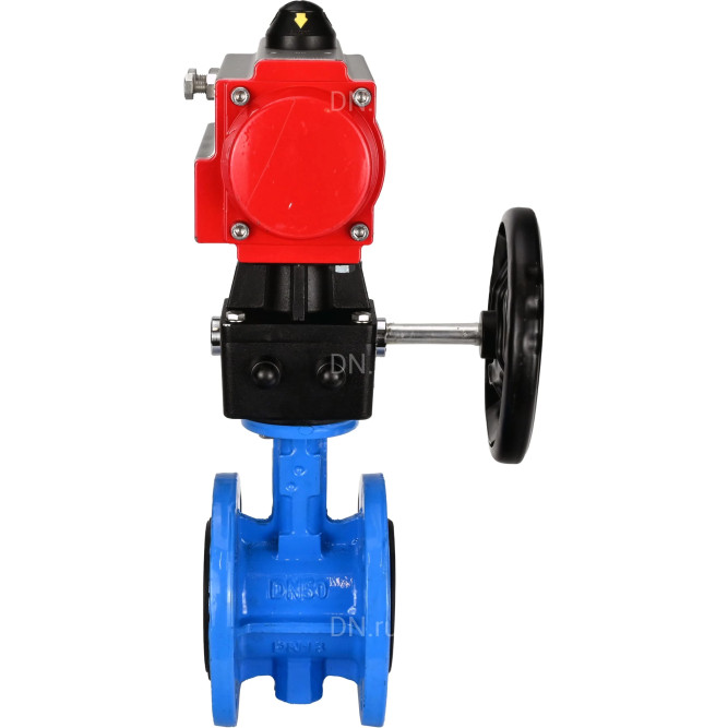 Затвор дисковый поворотный WBV1313E-2W-F-H Ду65 Ру16 фланцевый, корпус - чугун GGG40, диск - чугун GGG40, уплотнение - EPDM, с пневмоприводом PA-DA-105 и ручным дублером MON1-250-T26-ISO в Алматы