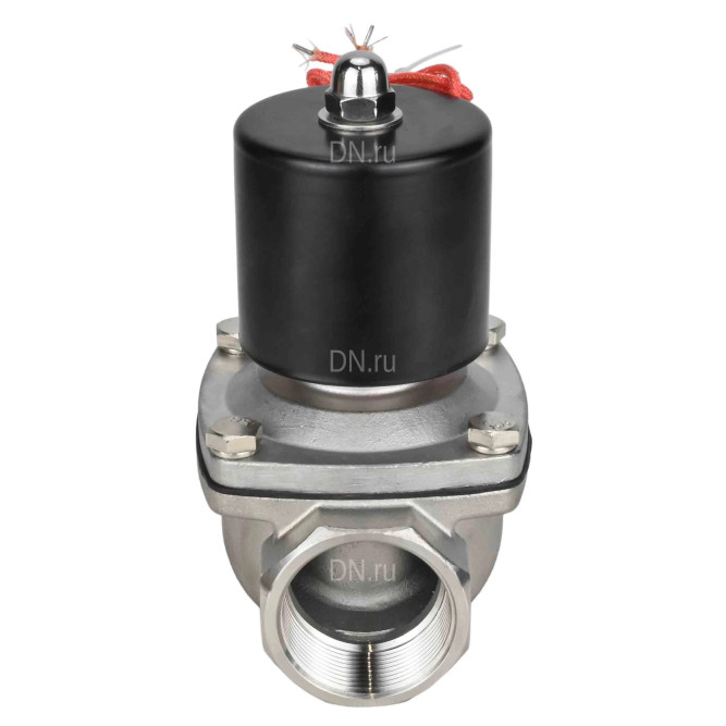 Клапан электромагнитный VS131-NT-NC-24VDC 1/2″ Ду15 Ру10, соленоидный двухходовой, корпус - нержавеющая сталь 304, уплотнение - NBR, резьбовой, нормально-закрытый, прямого действия, катушка - 24В в Алматы