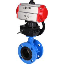 Затвор дисковый поворотный WBV1313E-2W-F-H Ду80 Ру16 фланцевый, корпус - чугун GGG40, диск - чугун GGG40, уплотнение - EPDM, с пневмоприводом PA-DA-105 и ручным дублером MON1-250-T26-ISO