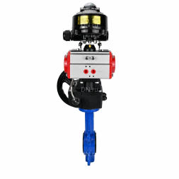 Затвор дисковый поворотный WBV1413E-2W-Fb-H Ду150 Ру16, корпус - чугун GGG50, диск - чугун GGG40, уплотнение - EPDM, с пневмоприводом PA-DA-105, БКВ APL-510N EX и ручным дублером MON3-700-T38-ISO