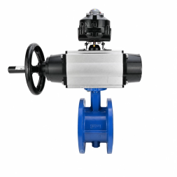 Затвор дисковый поворотный WBV1331E-2W-F-H Ду100 Ру16 фланцевый, корпус - чугун GGG40, диск - нержавеющая сталь 304, уплотнение - EPDM, с пневмоприводом PA-DA-105-1, 4M310-08 DC24V и APL-510N EX