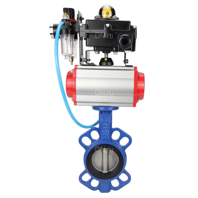 Затвор дисковый поворотный WBV1413E-2W-Fb-H Ду125 Ру16, корпус - чугун GGG50, диск - чугун GGG40, уплотнение - EPDM, с пневмоприводом PA-SA-130, пневмораспределителем 4M310-08 DC24V, БКВ APL-410N EX, БПВ AFC2000 в Алматы