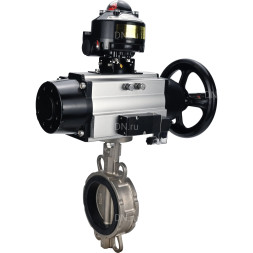 Затвор дисковый поворотный WBV3232E-2W-Fb-H Ду150 Ру16, корпус - нержавеющая сталь 316L, диск - нержавеющая сталь 316L, уплотнение - EPDM, с пневмоприводом PA-DA-105-1 двойного действия, пневмораспределителем 4M310-08 DC24V, БКВ APL-510N EX