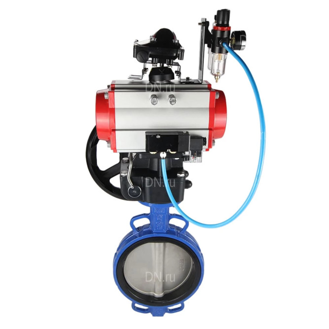 Затвор дисковый поворотный WBV1413E-2W-Fb-H Ду200 Ру16, корпус - чугун GGG50, диск - чугун GGG40, EPDM, с пневмоприводом PA-DA-130, пневмораспределителем 4M310-08 DC24V, БКВ APL-210N, ручным дублером MON3-700-T38-ISO, БПВ AFC2000 в Алматы