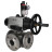 Кран шаровой BV3232P(4pc)-FP-3WL-F Ду100 Ру16 полнопроходной трехходовой, фланцевый, корпус - нержавеющая сталь SS316, с пневмоприводом PA-DA-105-1 двойного действия, пневмораспределителем 4M310-08 DC24V и БПВ AFC2000 в Алматы