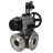 Кран шаровой BV3232P(4pc)-FP-3WL-F Ду100 Ру16 полнопроходной трехходовой, фланцевый, корпус - нержавеющая сталь SS316, с пневмоприводом PA-DA-105-1 двойного действия, пневмораспределителем 4M310-08 DC24V и БПВ AFC2000 в Алматы
