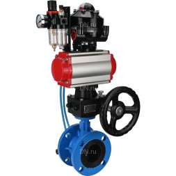Затвор дисковый поворотный WBV1313E-2W-F-H Ду200 Ру16 фланцевый, корпус - чугун GGG40, диск - чугун GGG40, EPDM, с пневмоприводом PA-DA-140, пневмораспределителем 4V320-08 AC220V, БКВ APL-510N EX, дублером MON2-450-T28-ISO и БПВ AFC2000