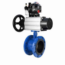 Затвор дисковый поворотный WBV1331E-2W-F-H Ду65 Ру16 фланцевый, корпус - чугун GGG40, диск - нержавеющая сталь 304, уплотнение - EPDM, с пневмоприводом PA-DA-105-1, 4M310-08 DC24V, APL-510N EX и AFC2000