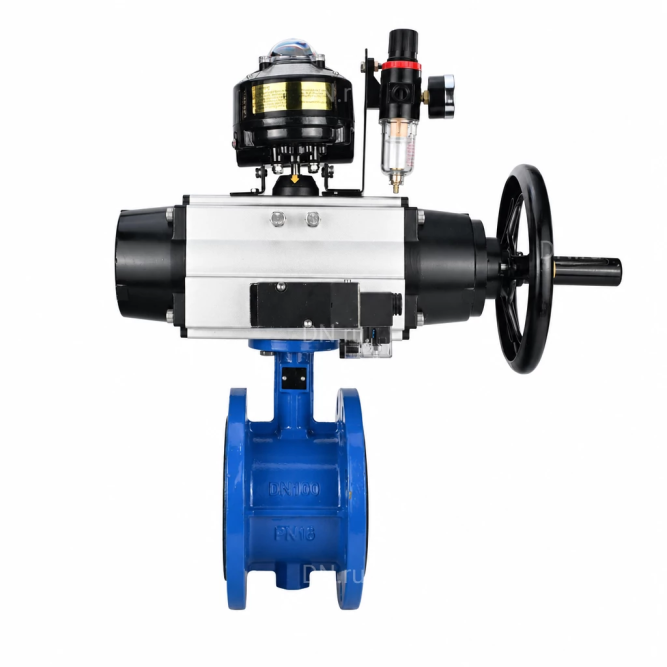 Затвор дисковый поворотный WBV1331E-2W-F-H Ду65 Ру16 фланцевый, корпус - чугун GGG40, диск - нержавеющая сталь 304, уплотнение - EPDM, с пневмоприводом PA-DA-105-1, 4M310-08 DC24V, APL-510N EX и AFC2000 в Алматы