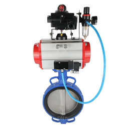 Затвор дисковый поворотный WBV1413E-2W-Fb-H Ду250 Ру16, корпус - чугун GGG50, диск - чугун GGG40, уплотнение - EPDM, с пневмоприводом PA-SA-210, пневмораспределителем 4M310-08 DC24V, БКВ APL-410N EX, БПВ AFC2000