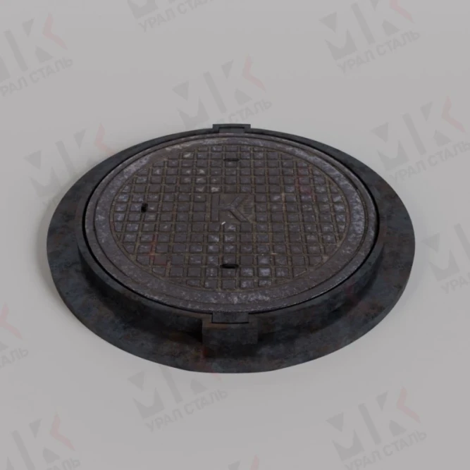 Люк чугунный тип С (B125)-К-2-60 (К) с запорным устройством на крышке в Алматы