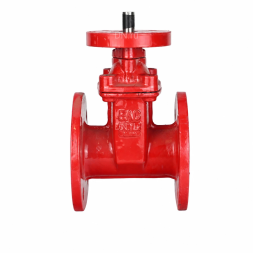 Задвижка клиновая 30ч939р GVWN1414E-2W-F Ду150 Ру10/16, фланцевая, корпус - чугун GGG50, уплотнение - EPDM, c ОСТ-фланцем тип А и невыдвижным голым штоком, цвет - красный, крутящий момент 45Нм