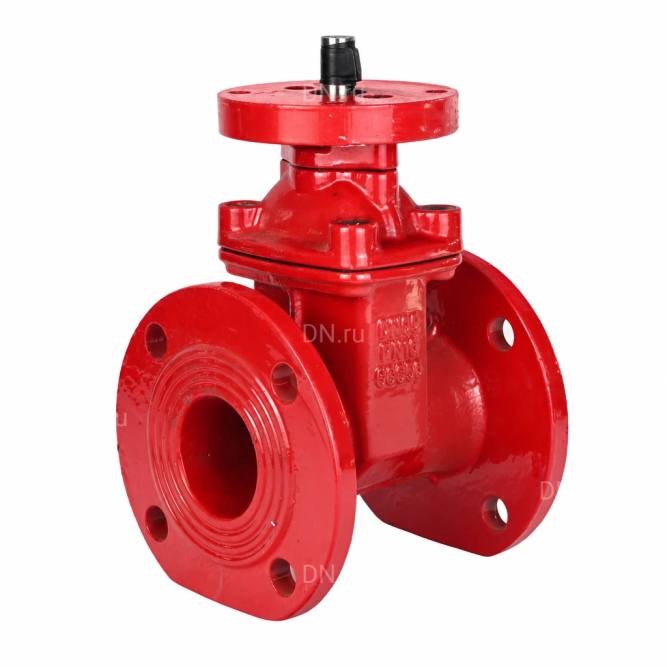 Задвижка клиновая 30ч939р GVWN1414E-2W-F Ду150 Ру10/16, фланцевая, корпус - чугун GGG50, уплотнение - EPDM, c ОСТ-фланцем тип А и невыдвижным голым штоком, цвет - красный, крутящий момент 45Нм в Алматы