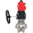 Кран шаровой BV3232P(3pc)-FP-SW-ISO-H Ду65 Ру63 полнопроходной, корпус - нержавеющая сталь SS316, под приварку, с пневмоприводом PA-DA-105, ручным дублером MON2-450-T28-ISO в Алматы
