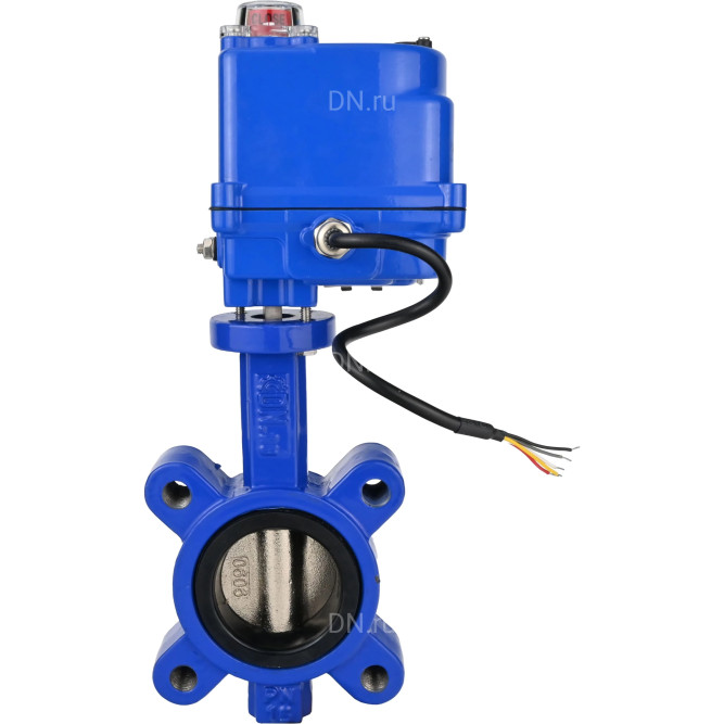 Затвор дисковый поворотный WBV1616N-2W-Fb-H Ду50 Ру16 LUG межфланцевый, корпус - чугун QT450, диск - чугун QT450, уплотнение - NBR, с электроприводом QT-N-003EM-O1-12VDC-У1 blue 12В в Алматы