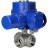 Кран шаровой BV3232P(4pc)-SP-3WL-T-ISO-H Ду40 Ру63 стандартнопроходной трехходовой L-тип, нержавеющая сталь SS316, внутренняя резьба, уплотнение - PTFE, с 1/4-оборотным электроприводом QT-N-005M-O2-220VAC-У1 в Алматы
