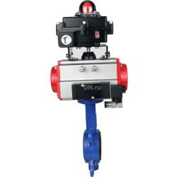 Затвор дисковый поворотный WBV1132N-2W-Fb-H Ду125 Ру16, корпус - чугун GG25, диск - нержавеющая сталь 316L, уплотнение - NBR, с пневмоприводом PA-SA-140 с возвратными пружинами, пневмораспределителем 4M310-08 DC24V, БКВ APL-410N EX