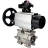 Кран шаровой BV3232P(3pc)-FP-SW-ISO-H Ду100 Ру63 полнопроходной, корпус - нержавеющая сталь SS316, под приварку, с пневмоприводом PA-DA-105-1, БКВ APL-210N в Алматы