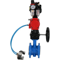 Затвор дисковый поворотный WBV1313E-2W-F-H Ду65 Ру16 фланцевый, корпус - чугун GGG40, диск - чугун GGG40, EPDM, с пневмоприводом PA-DA-105, пневмораспределителем 4V320-08 AC220V, БКВ APL-510N EX, дублером MON1-250-T26-ISO и БПВ AFC2000