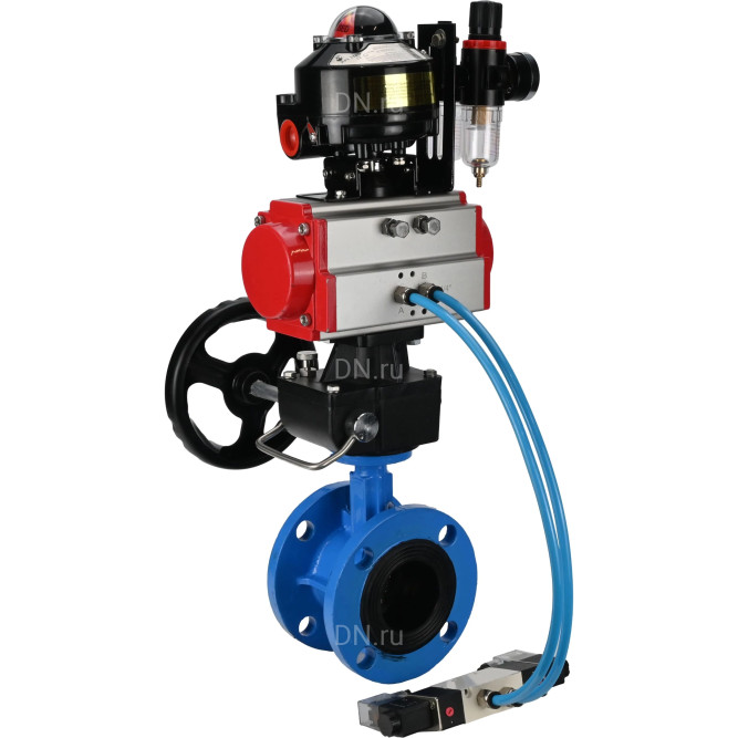 Затвор дисковый поворотный WBV1313E-2W-F-H Ду65 Ру16 фланцевый, корпус - чугун GGG40, диск - чугун GGG40, EPDM, с пневмоприводом PA-DA-105, пневмораспределителем 4V320-08 AC220V, БКВ APL-510N EX, дублером MON1-250-T26-ISO и БПВ AFC2000 в Алматы