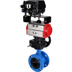 Затвор дисковый поворотный WBV1313E-2W-F-H Ду200 Ру16 фланцевый, корпус - чугун GGG40, диск - чугун GGG40, EPDM, с пневмоприводом PA-DA-140, позиционером YT-1000RSN с обратной связью и ручным дублером MON2-450-T28-ISO