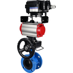 Затвор дисковый поворотный WBV1313E-2W-F-H Ду200 Ру16 фланцевый, корпус - чугун GGG40, диск - чугун GGG40, EPDM, с пневмоприводом PA-DA-140, позиционером YT-1000RSN с обратной связью и ручным дублером MON2-450-T28-ISO