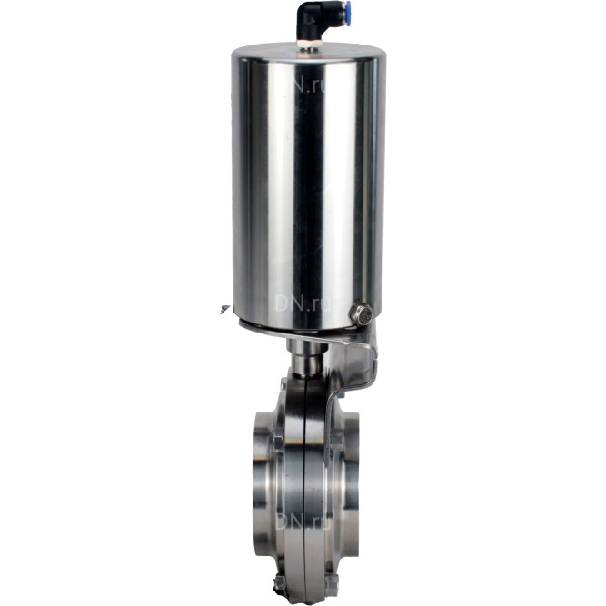 Затвор дисковый поворотный WBV3131S-2W-W-H Ду80 Ру10 под приварку, пищевая нержавеющая сталь 304, уплотнение – Silicon, с пневмоприводом PA-SA-85 с возвратными пружинами в Алматы